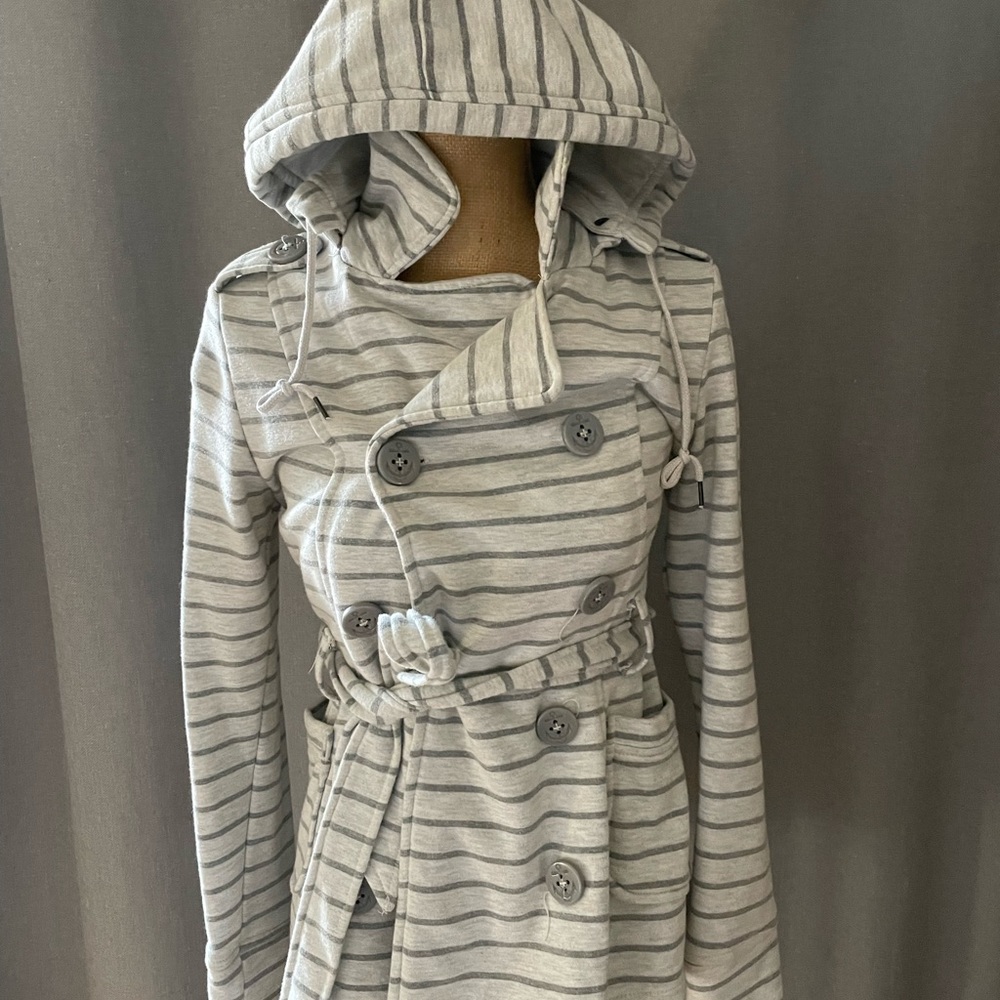 striped hooded jacket